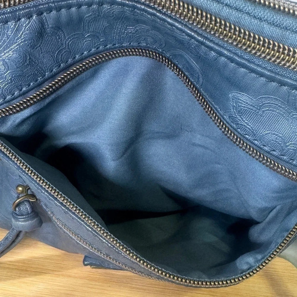 Stone Mountain teal texture shoulder bag Hobo pockets - Picture 7 of 9